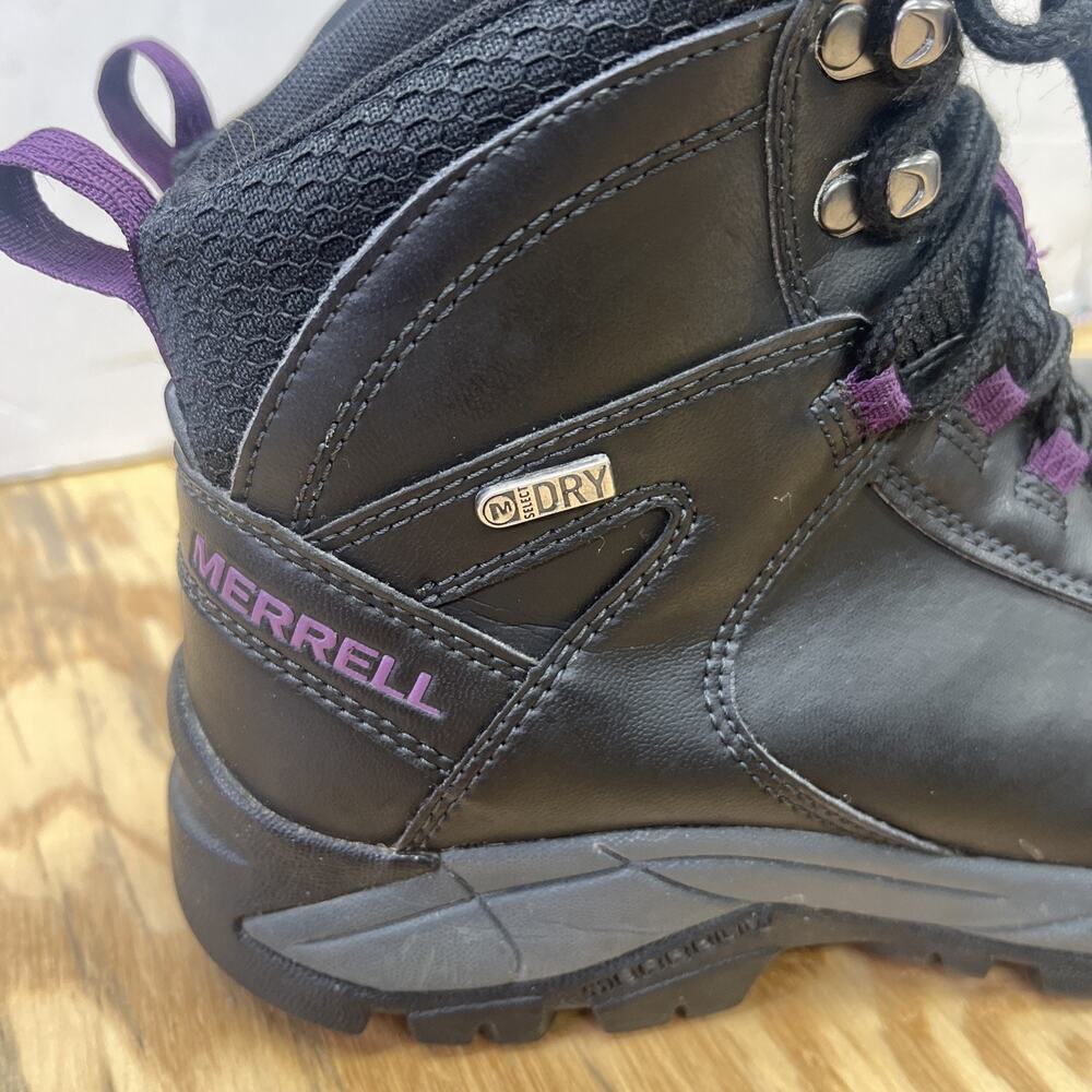 Merrell Vego Waterproof Hiking Boot Black Leather Womens 6.5 Outdoor Utility - Picture 4 of 12
